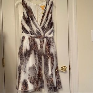 NWT animal print v-neck swing dress